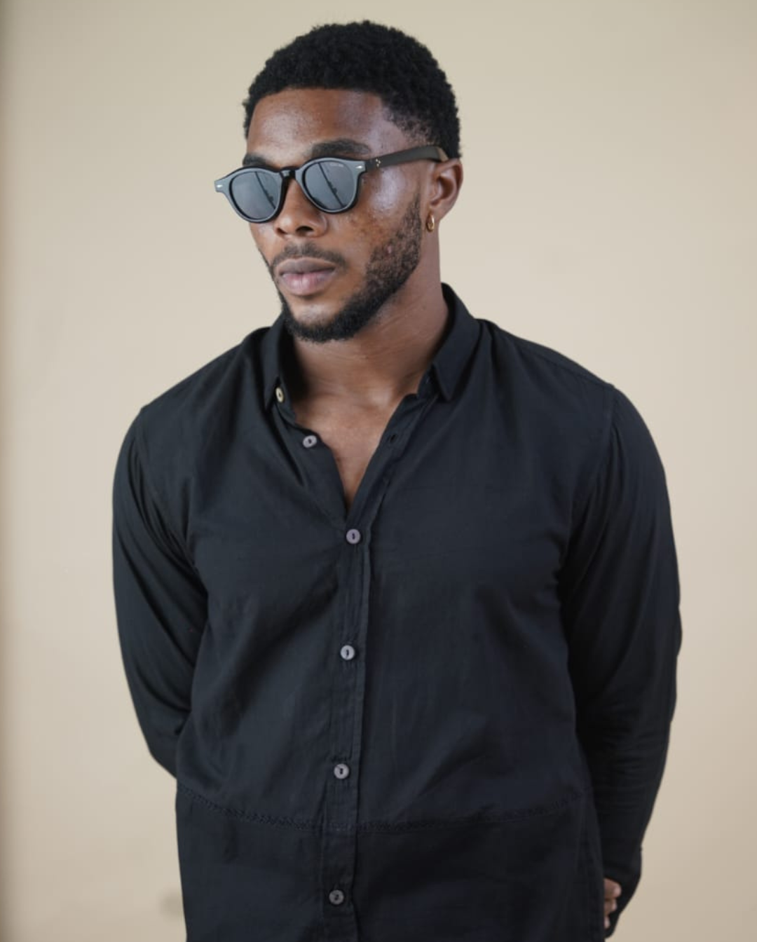 Waffle button down