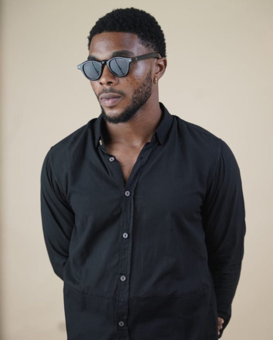 Waffle button down